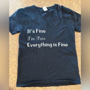 Black Graphic Tee with White Text